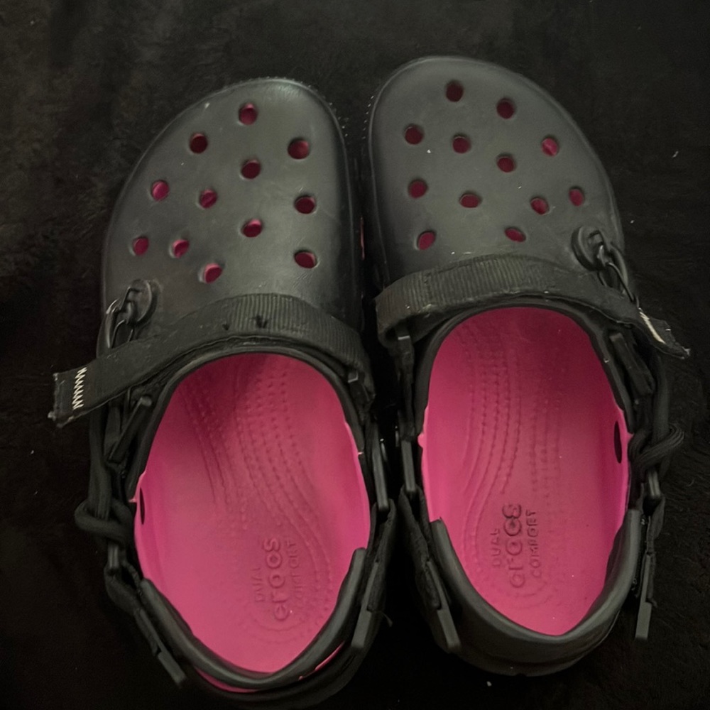 Post Malone Black and Pink Crocs